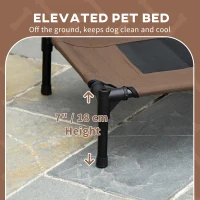 PawHut Elevated Cooling Pet Bed Portable Raised Dog Cot with Canopy for Small-Sized Dogs, Coffee(m-7)