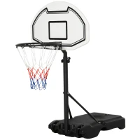HOMCOM 51"-64" Height Adjustable Basketball System Poolside Hoop Stand Portable with Wheels(m-2)