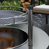 Outsunny 2-in-1 Smokeless Firepit, Stainless Steel Bonfire Stove with Poker and Ash Tray for Backyard, Patio, Picnic, Silver(m-8)