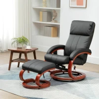 HOMCOM Vibration Recliner Chair with Ottoman and Remote, 10 Vibration Point, Black(m-2)