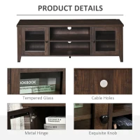 HOMCOM Modern TV Stand, Entertainment Center with Shelves and Cabinets for Flatscreen TVs up to 60" for Bedroom, Living Room, Coffee(m-7)