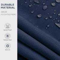 Outsunny 10' x 8' Retractable Awning, 280gsm UV Resistant Sunshade Shelter for Deck, Balcony, Yard, Blue(m-6)
