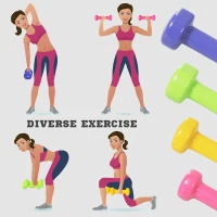 Soozier 22lbs. Colorful Dumbbell Weights Set Home Exercising Toning w/ Carry Case PU Cover Premium Weight Lifting Home Gym(m-4)