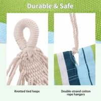 Outsunny Double Hammock, 78"x59" Patio Outdoor Hammock, Bed Sun Bed Lounge Garden Camping Hiking Furniture, Green(m-6)