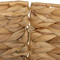 HOMCOM 24" Hyacinth Christmas Tree Base Cover, Hand Woven Christmas Tree Collar for Party, Holiday, Home Decoration, Natural(m-9)