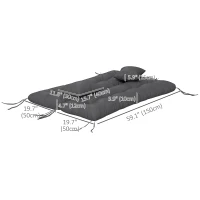 Outsunny 4-Piece Back and Seat Cushion Pillows Replacement and Pillows, Patio Chair Cushions Set with Ties, Grey(m-3)