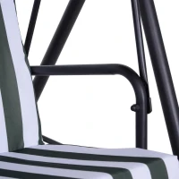 Outsunny 3-Seater Outdoor Porch Swing with Adjustable Canopy, Patio Swing Chair for Garden, Poolside, Backyard, Green(m-9)