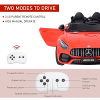 Aosom Licensed Kids Ride-On Car 12V with Remote Control, Suspension Wheel, Adjustable Speed, Red(m-7)