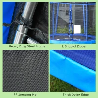 Outsunny 84.75" Kids Trampoline 7 FT Indoor Outdoor Trampolines with Safety Net Enclosure Built-in Zipper Padded Covering, for Boys and Girls, Blue(m-5)
