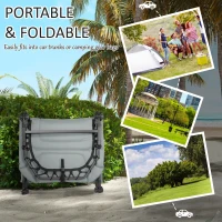 Outsunny Heavy Duty Camping Cot, Folding Bed with Soft Padded Cushion and 180° Adjustable Backrest, 400 lbs. Capacity, Gray(m-7)