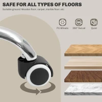 HOMCOM Small Desk Chair, Height Adjustable Fabric Office Chair with Swivel Wheels, Tilt Function, Computer Chair, Cream White(m-6)