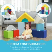 Soozier 11-Piece Kids Crawl and Climb Activity Play Set for Climbing, Crawling, Sliding, Multicolored(m-5)