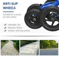 HOMCOM Knee Scooter with Basket, Dual Braking System and 10" All Terrain Wheels, Steerable Knee Walker with Adjustable Height, Foldable Crutch Alternative for Ankle and Foot Injuries, Blue(m-6)