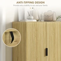 HOMCOM Entryway Shoe Cabinet with 5-Tier Shelving and Adjustable Shelves, 15 Pair Shoe Storage Organizer for Hallway, Oak(m-7)