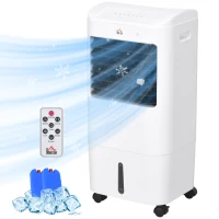 HOMCOM Cooling Fan for Bedroom with Ice Pack, Tower Fan with Remote Control, 3 Modes, 3 Speeds, 7.5H Timer, White(m-2)
