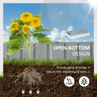 Outsunny 5.7' x 3' x 1' Raised Garden Bed, Galvanized Metal Planter Box for Vegetables Flowers Herbs, White(m-4)