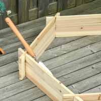 Outsunny 39" x 36" Screwless Hexagon Planter Box, Raised Garden Bed, Herb Garden for Vegetables, Flowers, Natural(m-9)