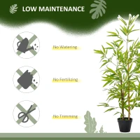 Outsunny Artificial Bamboo Tree, 4ft Fake Tree with Realistic Leaf and Natural Trunk, Decorative Plant in Nursery(m-6)