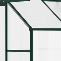Outsunny 6' x 4' x 7' Hobby Greenhouse, Walk-in Lean-To Polycarbonate Hot House Kit with Aluminum Frame, Sliding Door, Roof Vent, Green(m-8)