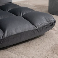 HOMCOM 13-Position Floor Folding Gaming Lazy Floor Sofa Chair Lounge Adjustable Sleeper Bed Couch Recliner, Dark Grey(m-9)