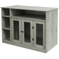 PawHut 47" Dog Crate Furniture with Storage, for Large Medium Dogs, Gray(m-11)