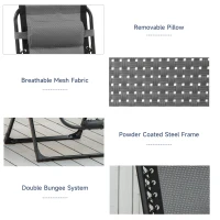 Outsunny Zero Gravity Chair, Folding Recliner Chair, Adjustable Patio Lounger with Detachable Pillow, Cup Holder and Foot Massage Roller for Outdoor, Patio, Deck, Poolside, Light Grey(m-7)