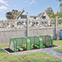 Outsunny 9.7' x 3.3' x 2.5' Mini Tunnel Greenhouse with PE Cover Garden Green Grow Shed with Steel Frame Zipped Doors, Dark Green(m-8)
