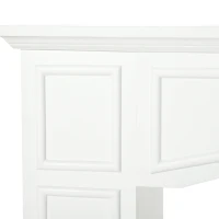 HOMCOM Modern Fireplace Mantel, Surround Mantels for Fireplace with Decorative Pattern Interior Width 29" White(m-6)