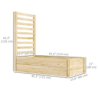 Outsunny Wood Planter Box with Trellis for Climbing Plants, Raised Garden Bed for Outdoor Flowers Herbs, 91"x24"x43", Natural(m-3)
