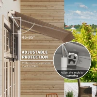 Outsunny 10' x 8' Manual Retractable Awning, Sun Shade Shelter Canopy, with Aluminum Frame and UV Protection for Patio Deck Yard Window Door, Mix Colour(m-4)