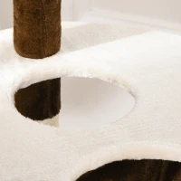 PawHut 60" Cat Scratching Tree, Cat Bed Condo Post House Pet Furniture Toys-Brown & Beige(m-9)