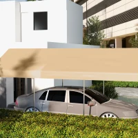 Outsunny 20' x 10' Carport Replacement Canopy for Model 84C-207WT or 84C-386V00WT with Ball Bungee Cords, Beige (Only Cover)(m-8)