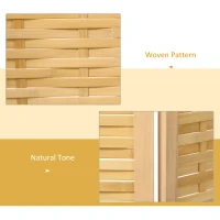 HOMCOM Hand Woven Room Divider, 3 Panel Bamboo Folding Privacy Screen for Home Office, 47.25"x67"x0.75", Natural(m-4)