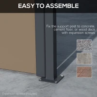 Outsunny 13' x 5' Retractable Side Awning, Outdoor Privacy Screen for Garden, Hot Tub, Balcony, Terrace, Pool, Khaki(m-6)