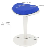 HOMCOM Standing Desk Stool, Ergonomic Wobble Chair, Adjustable Leaning Stool for Office Desks, with Rocking Motion, Blue(m-3)