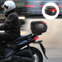 HOMCOM Detachable Scooter Motorcycle Trunk Top Case 24L Tour Luggage Box Tail Carrier Lockable Black(m-1)