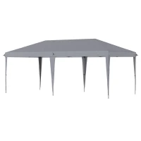 Outsunny 10' x 20' Pop Up Canopy Tent, Upgraded Heavy Duty Tents for Parties, Outdoor Instant Gazebo Sun Shade Shelter with Carry Bag, for Catering, Events, Wedding, Backyard BBQ, Gray(m-11)