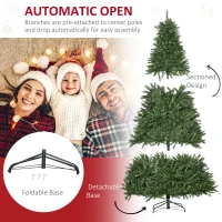 HOMCOM 7ft Pre-Lit Full Douglas Fir Artificial Christmas Tree with Realistic Branches, 700 Warm White LED Lights and 2154 Tips(m-6)