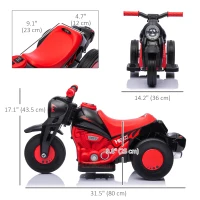 Qaba Electric Motorcycle for Kids, 6V Ride on Bubble Car with LED Headlight, Music, Pedal, for 2-5 Years Black(m-3)