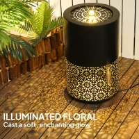 Outsunny 21" Tall Garden Waterfall Fountain with LED Lights, Outdoor Water Fountain Water Feature with Adjustable Flow, Black(m-4)