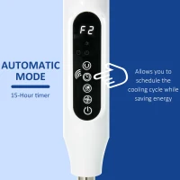 HOMCOM Standing Floor Fan with Remote Control, Stand Up Cooling Fan, Tall Pedestal Electric Fan for Home Bedroom, White(m-7)
