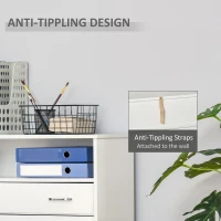 Vinsetto Lateral Filing Cabinet with 2 Drawers, File Cabinet for Hanging Letter Sized Files, Office Printer Stand, White(m-6)