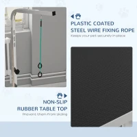 PawHut Foldable Grooming Table for Dogs with Height Adjustable Grooming Arm, Storage Shelf, Black(m-5)