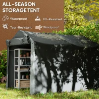 Outsunny Outdoor Storage Shed, UV Resistant Bike Tent with Roll-up Zipper Door, Portable Shed for Bike, Motorcycle, Dark Grey(m-4)