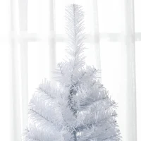 HOMCOM 6 FT Artificial Christmas Tree Pencil Xmas Tree with Stand, 618 Tips, Holiday Home Indoor Decoration for Party, White(m-9)