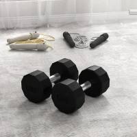 Soozier 2 x 25lbs Dumbbells Set with Non-Slip Grip, Rubber Covered Weights for Men Women Home Gym Workout(m-9)
