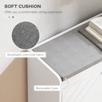 HOMCOM Shoe Storage with Seat, Upholstered Hallway Bench, Shoe Bench with Flip Drawer and Vent for 5 Pairs of Shoes(m-7)