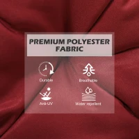 Outsunny Patio Chair Cushions Set of 2, 39" x 20" x 3" Outdoor Tufted Cushion Set with Ties for Indoor Outdoor Garden Furniture, Wine Red(m-4)