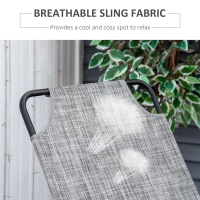 Outsunny Garden Rocking Chair, Outdoor Indoor Sling Fabric Rocker for Patio, Balcony, Porch, Grey(m-5)