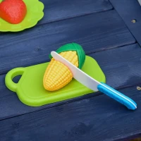 Outsunny Sand & Water Table with Sandbox, Outdoor  with Kitchen Toys, Kids Picnic Table and Bench Set Water Circulation Faucet and Vegetable Accessories(m-8)